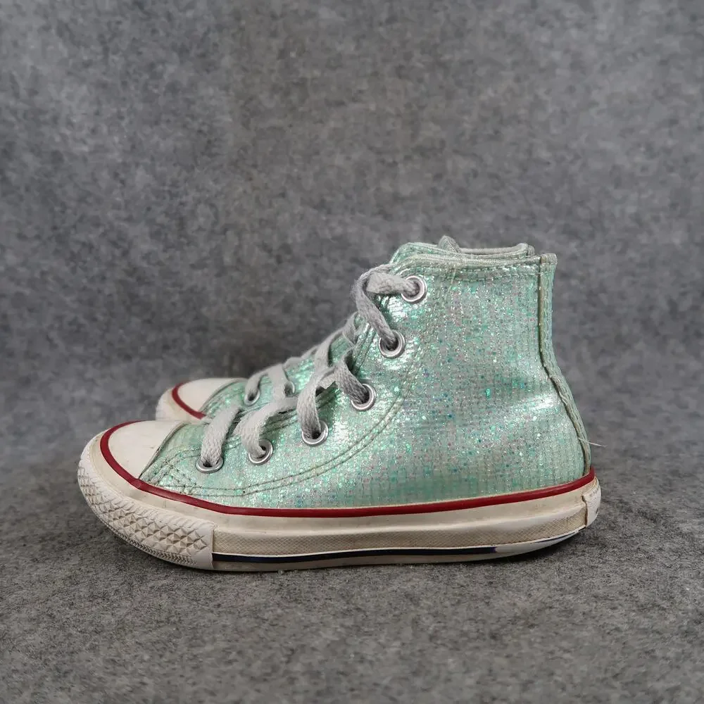 Converse Shoes Kids Junior 11 Sneakers High Top Chuck Taylor All Star Sparkle